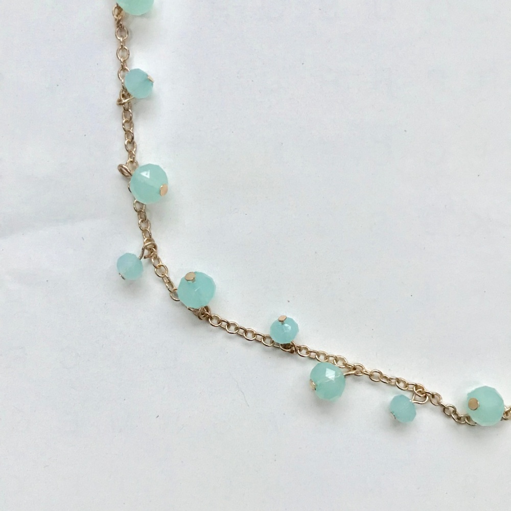 Long Beaded Goldtone Necklace